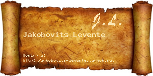 Jakobovits Levente névjegykártya